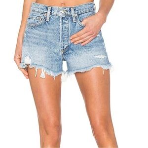 Agolde Parker Distressed Denim Jean Short in Swampmeet Size 24